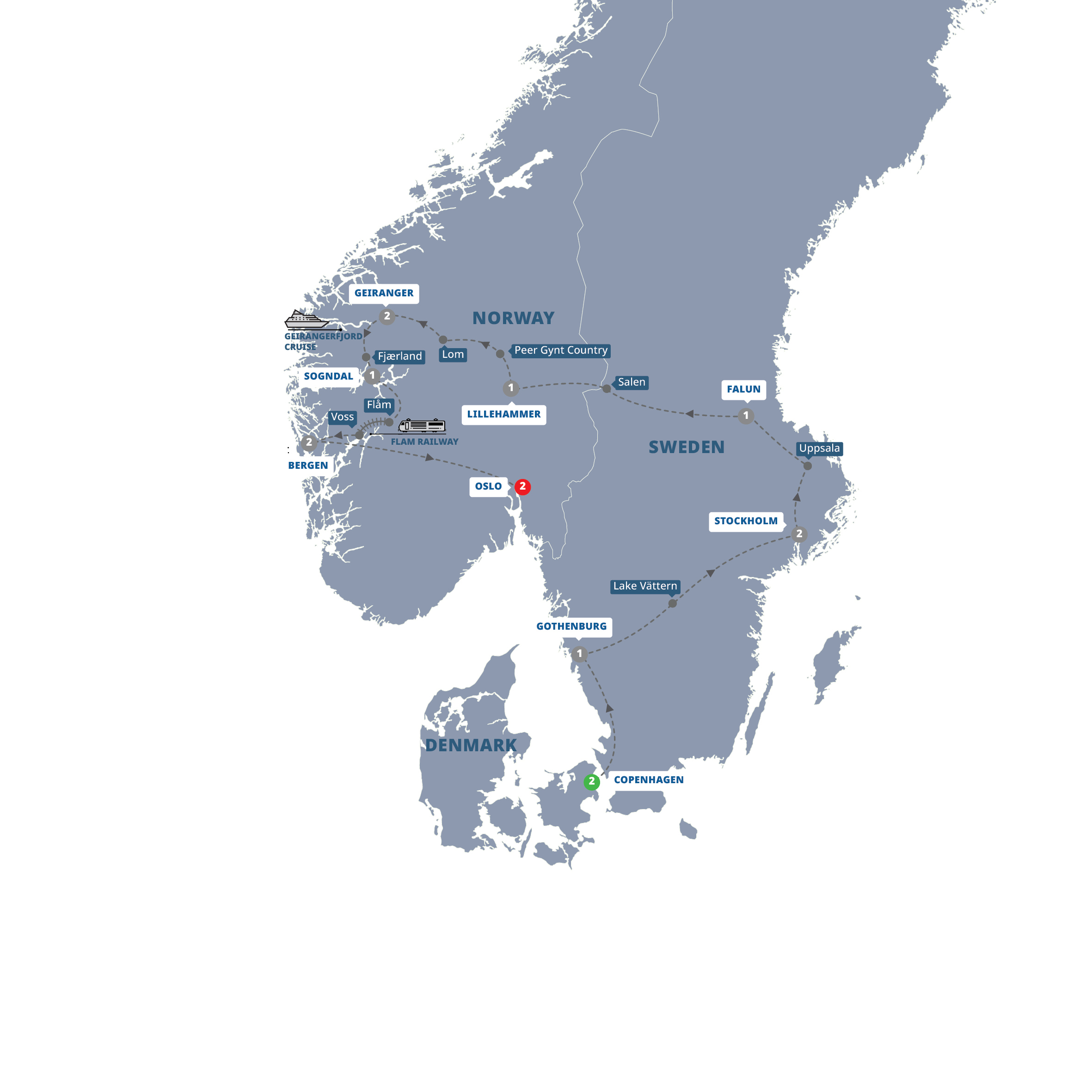 Map Spectacular Scandinavia Fjords Small Group Guided Tour YE941 27