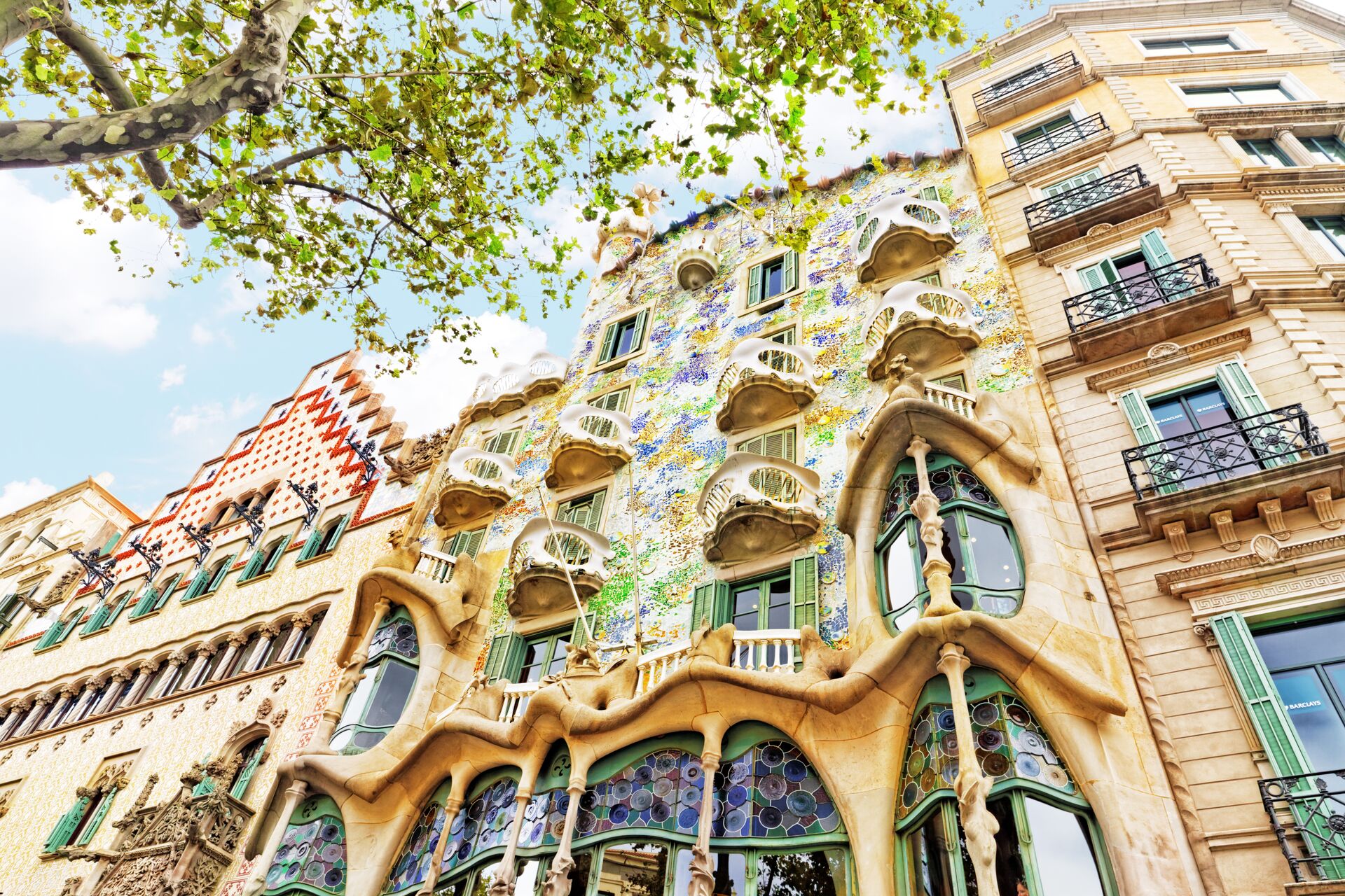 The exterior of Gaudi's Creation House, Casa Batlo, in Barcelona, Spain