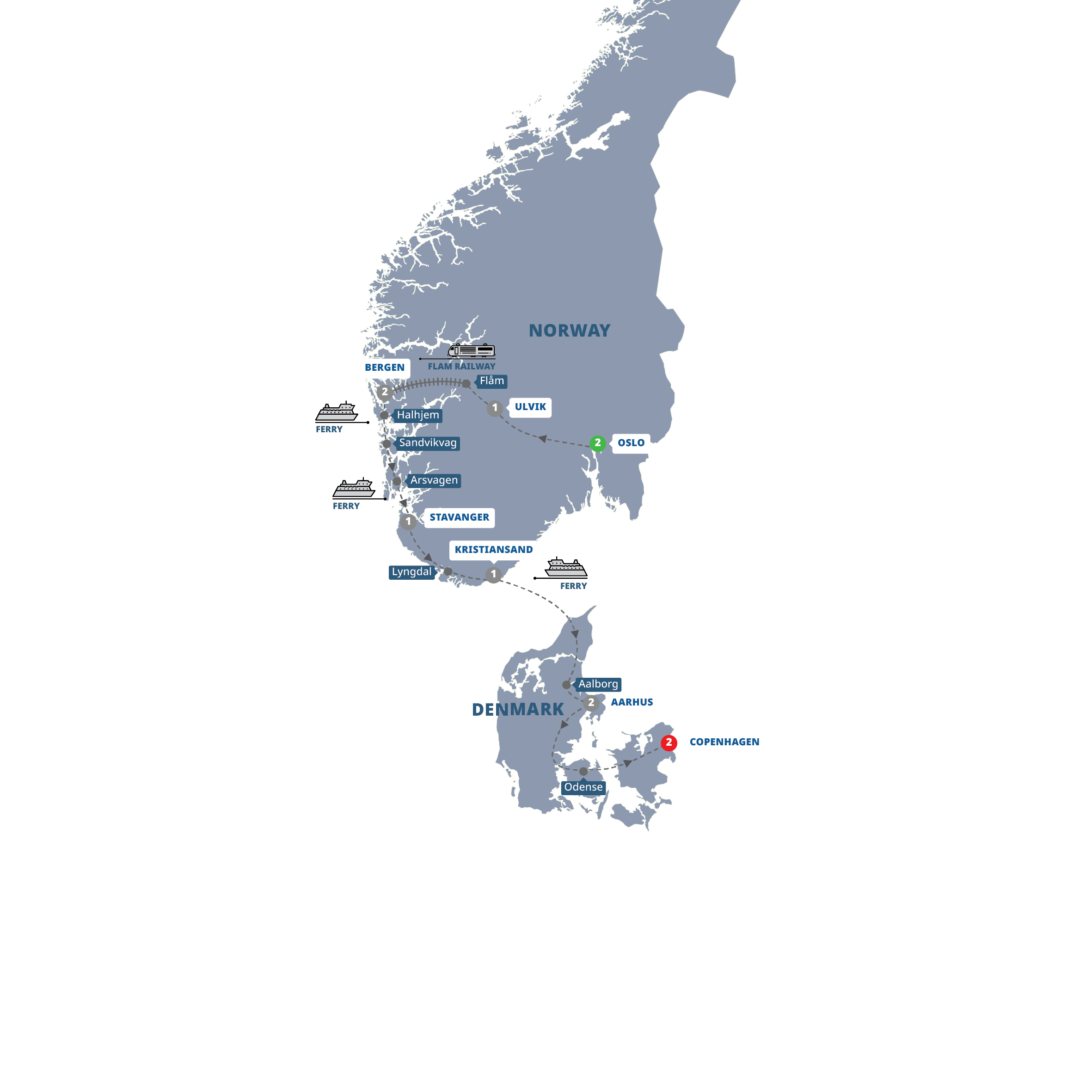 Map Country Roads Scandinavia Guided Tour E340 27