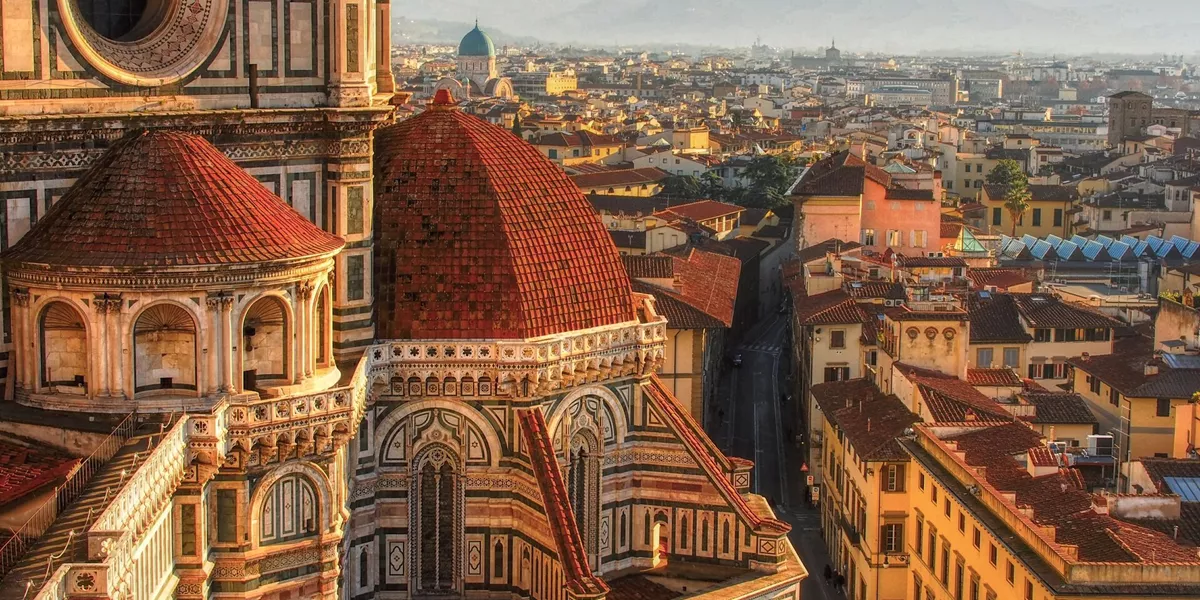 The Duomo in Florence, Italy with the city behind it
