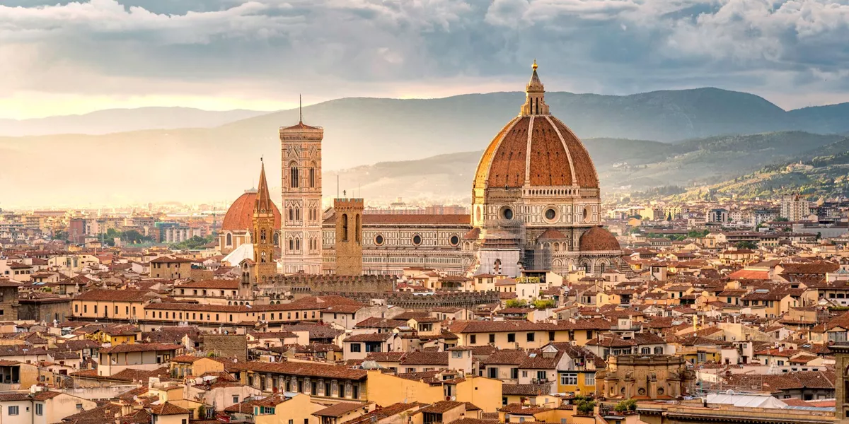 The Duomo and the town of Florence in Tuscany, Italy