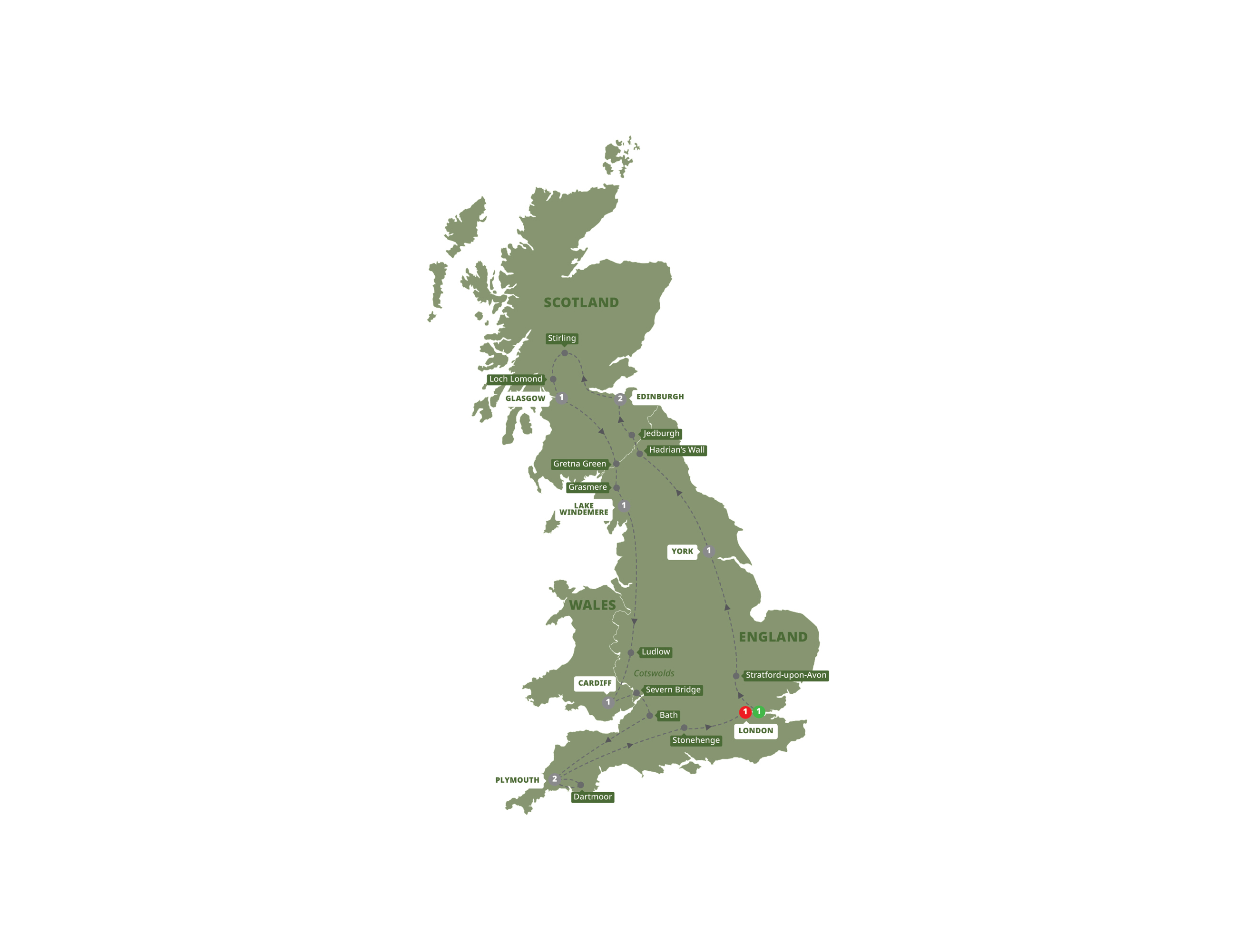 Map Best Of Britain Guided Tour B903 27 Usca