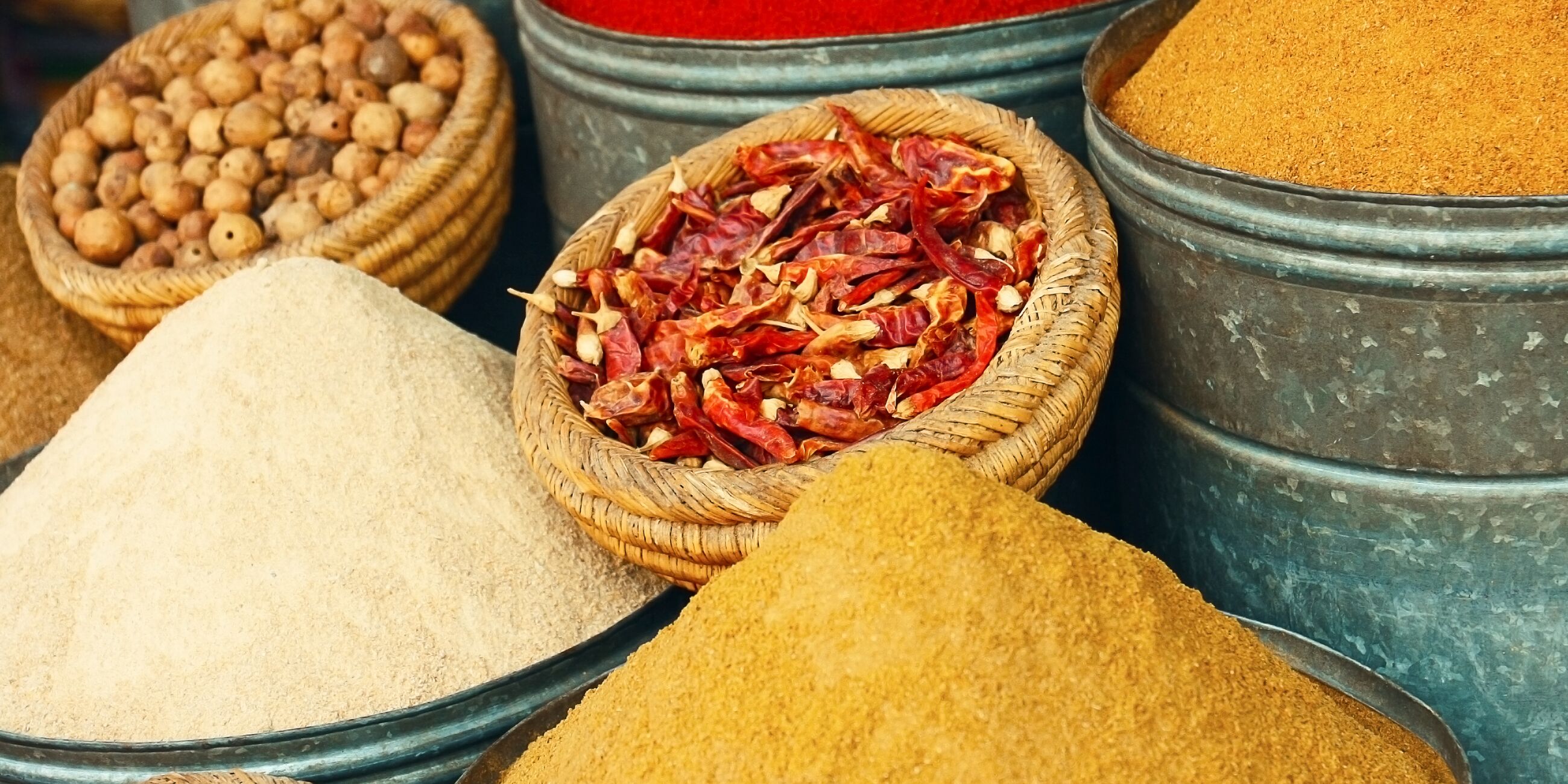 Moroccan Spices In Casablanca Old Medina, Morocco