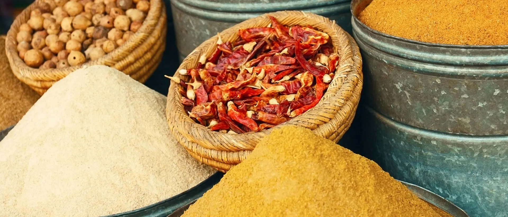 Moroccan Spices In Casablanca Old Medina, Morocco