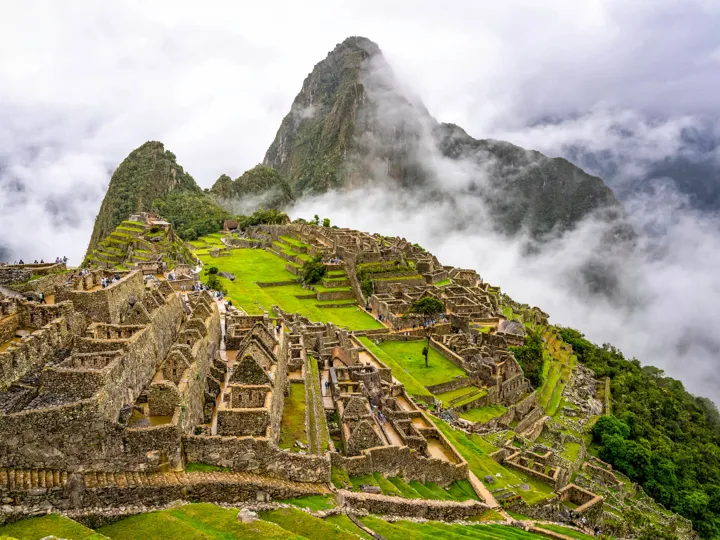 Machu Picchu And Huayna Picchu In The Fog in Peru