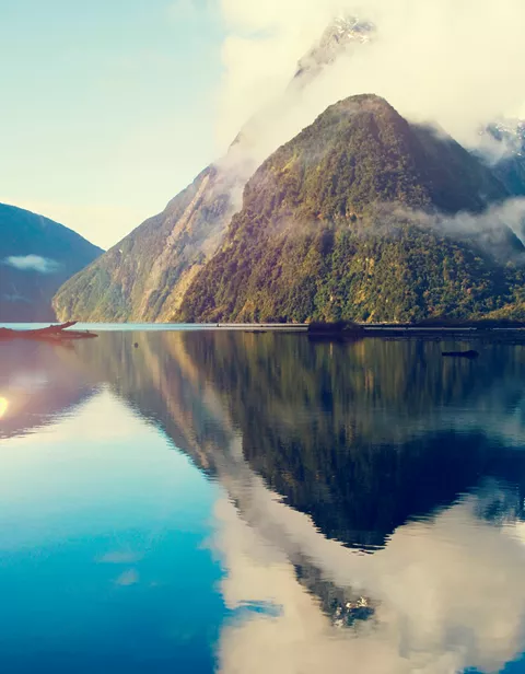 Scenic Milford Bay in New Zealand