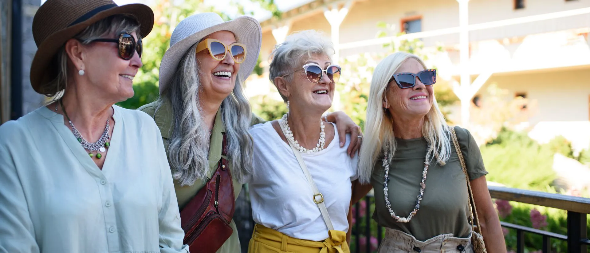 Senior Women Tourists posing for a photo