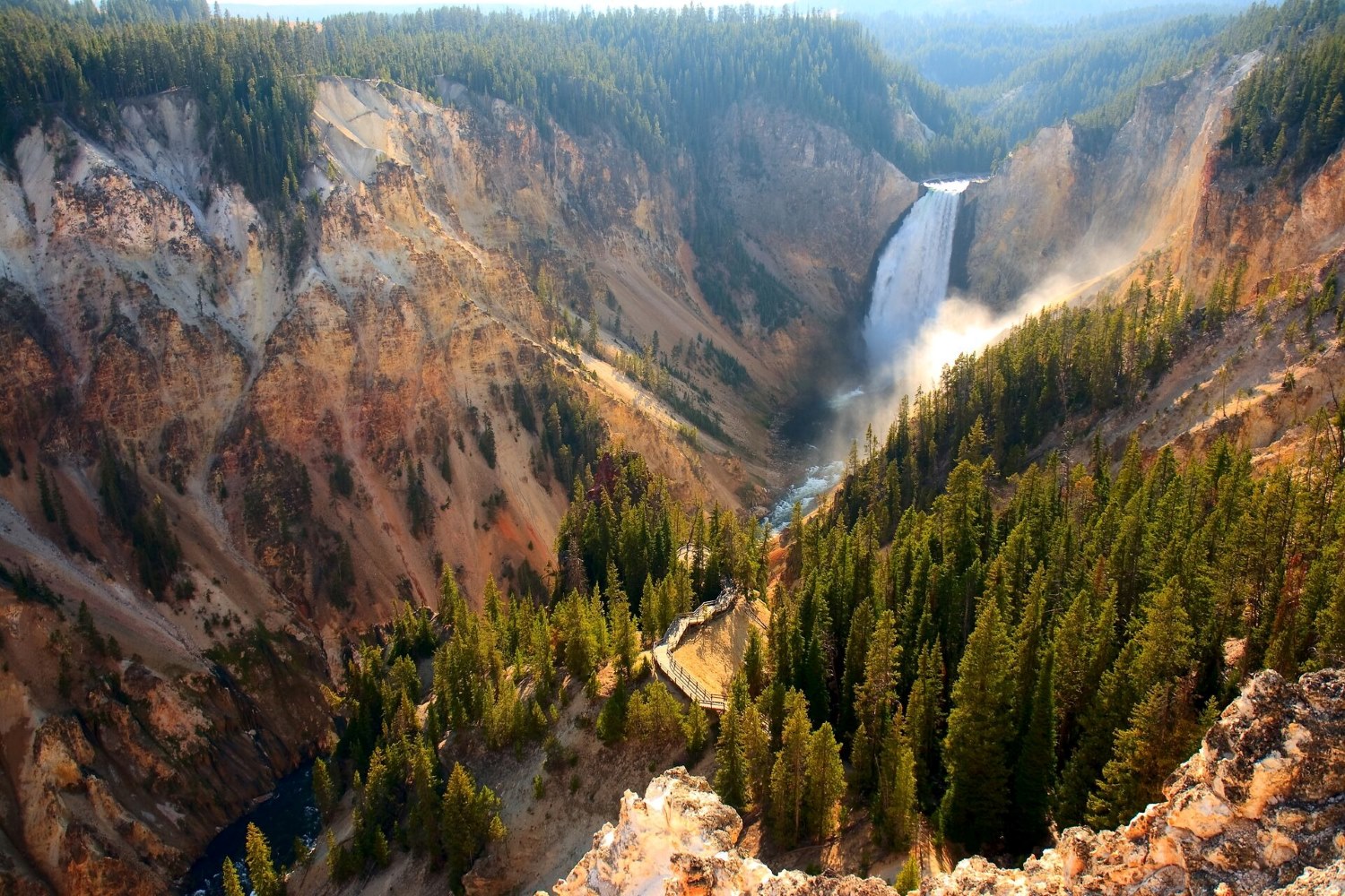 Canyon and Lower Falls, USA