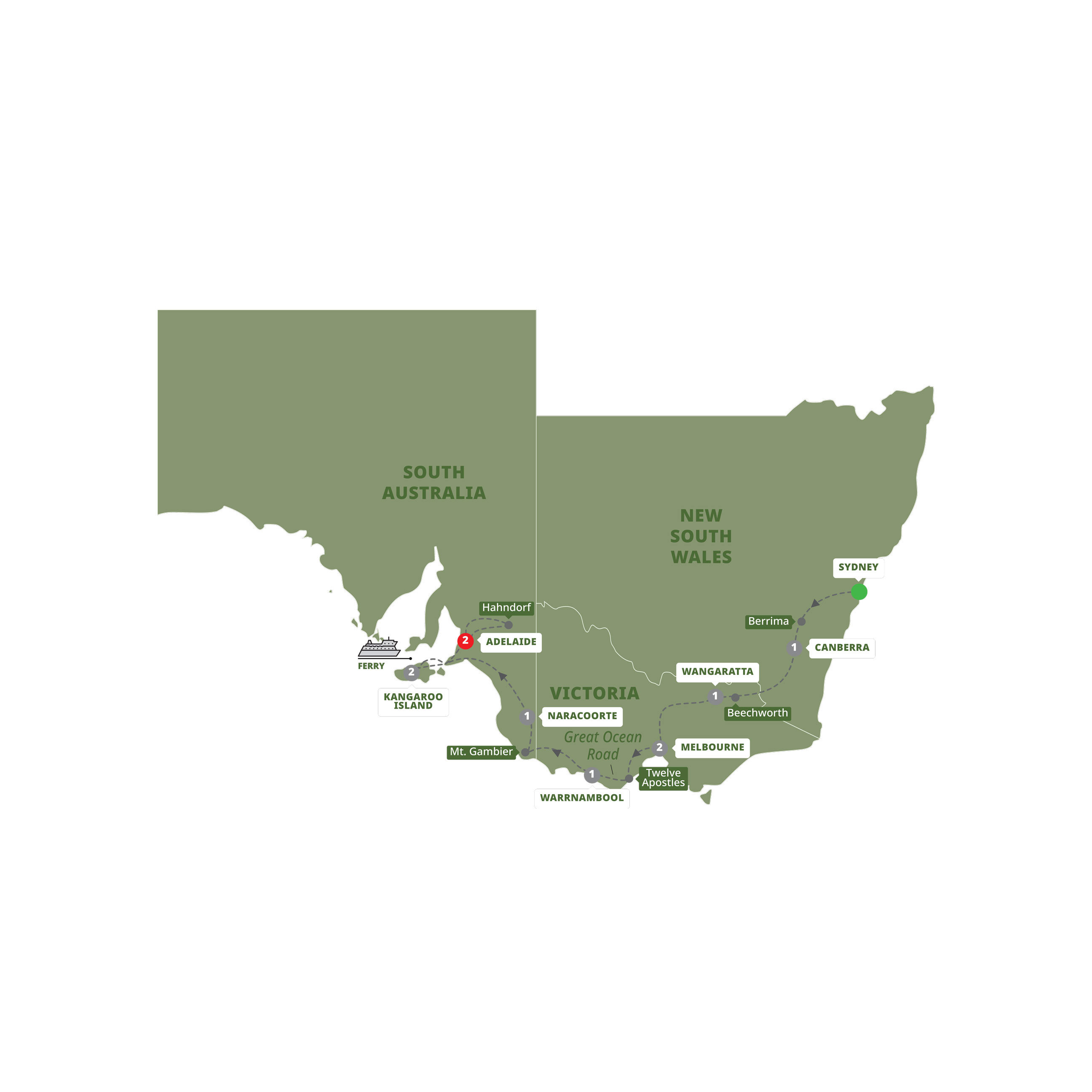 Tastes Southern Australia Guided Tour Map 2026