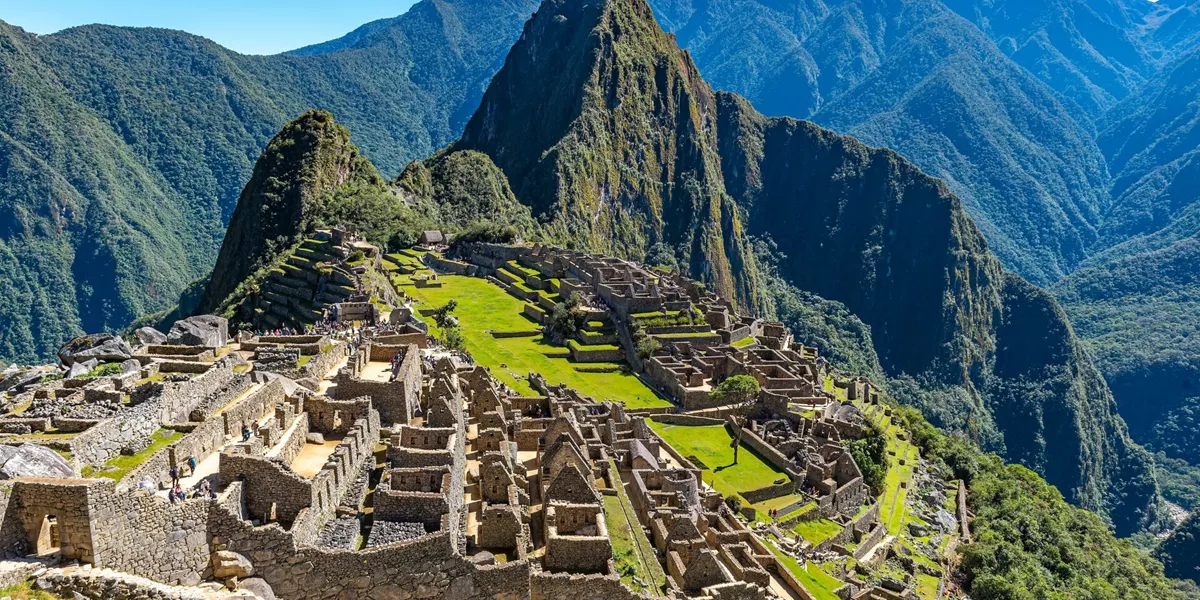 Aerial view of Machu Picchu in Peru, South America