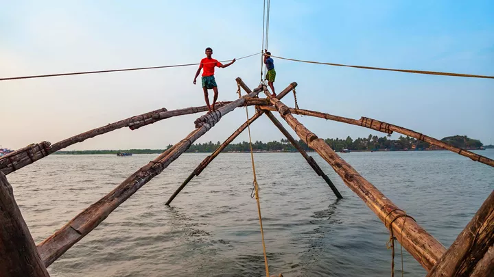 Fishermen in Kochi, India