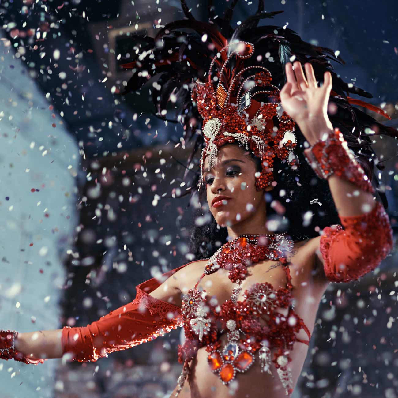 Brazilian dancer performing at a carnival