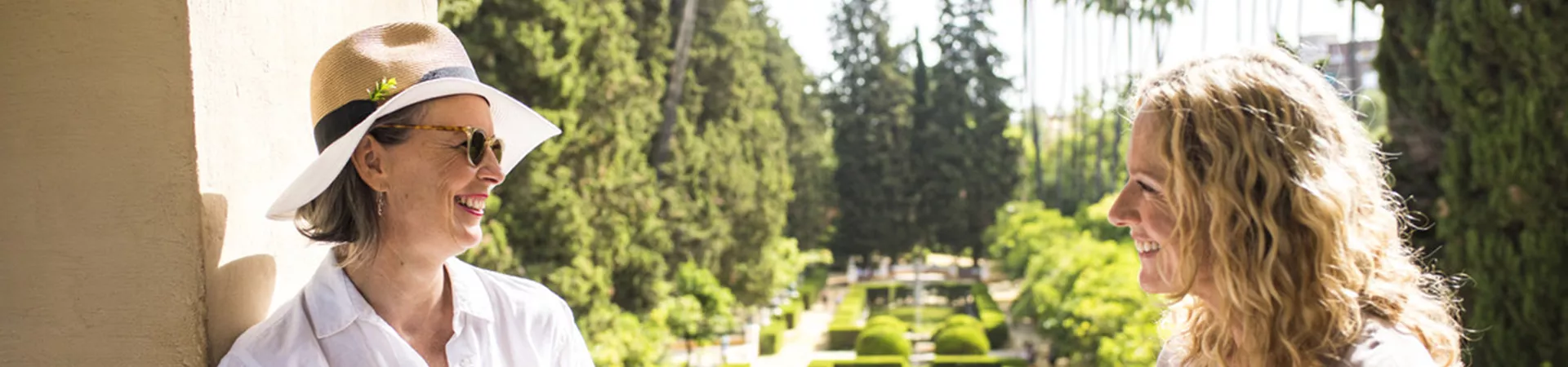 Tourists seating in the garden