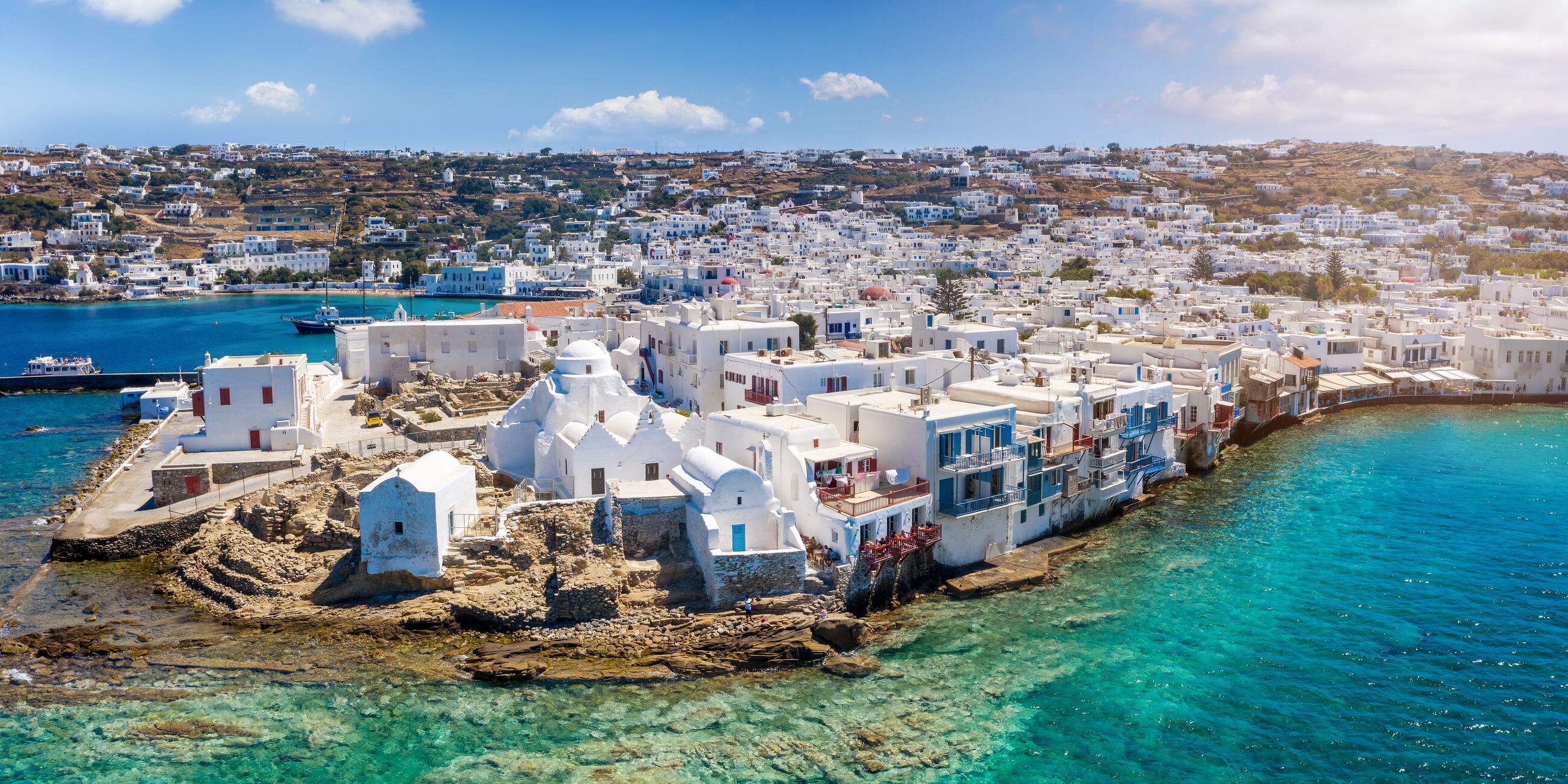 Buildings In City By Sea, Mykonos