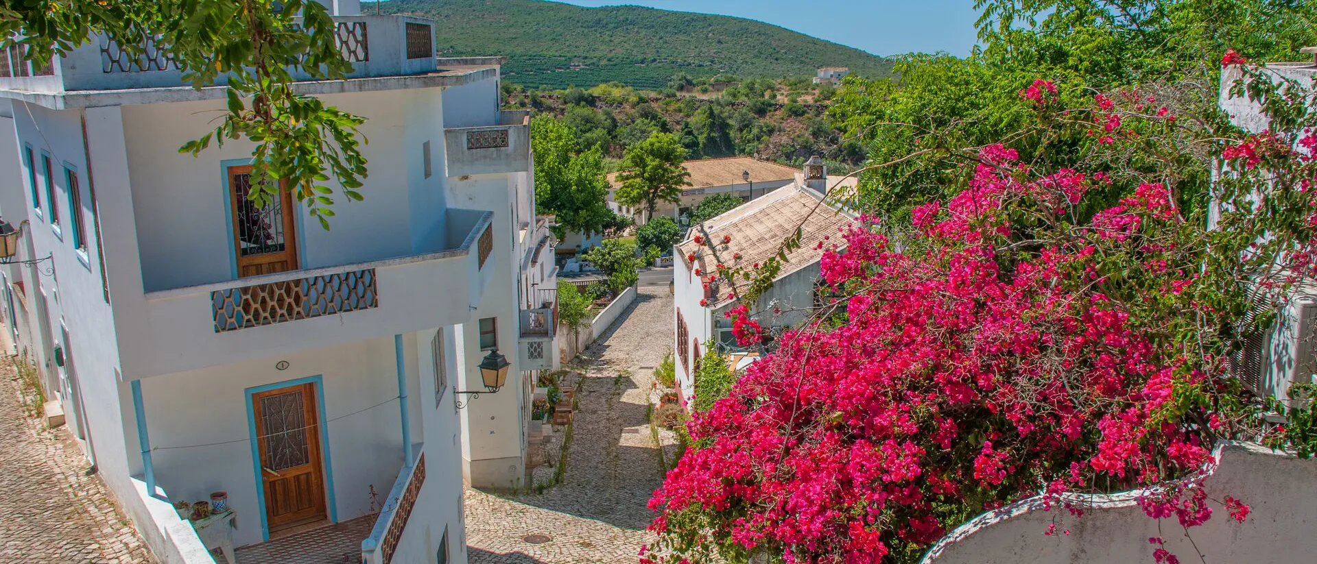 Beautiful street in Portugal pictured from above