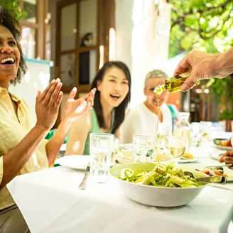 Large Guests Enjoying A Traditional Meal (1)