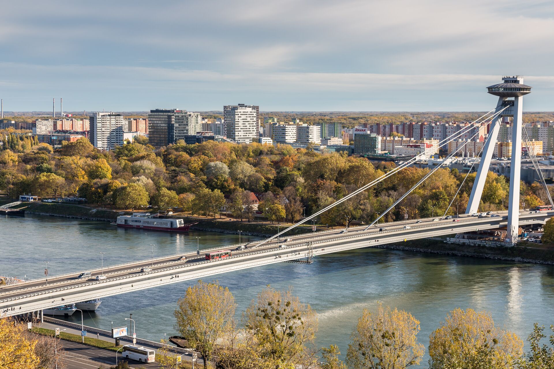 Bridge crossing the River Danube in Slovakia