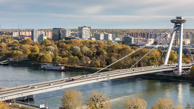 Bridge crossing the River Danube in Slovakia