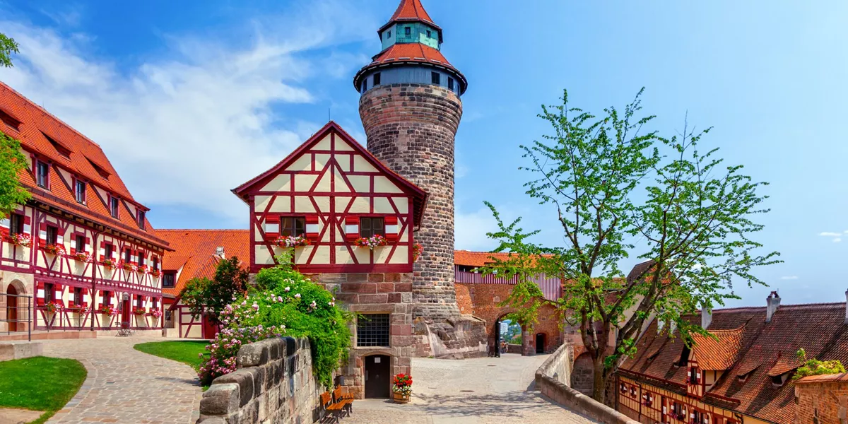 Sinwell Tower (Sinwellturm) in Nuremberg castle on a sunny day in Munich, Germany