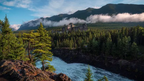 The Surprise Corner Of Banff With Fairmont Spring Hotel Banff in National Park Alberta, Canada