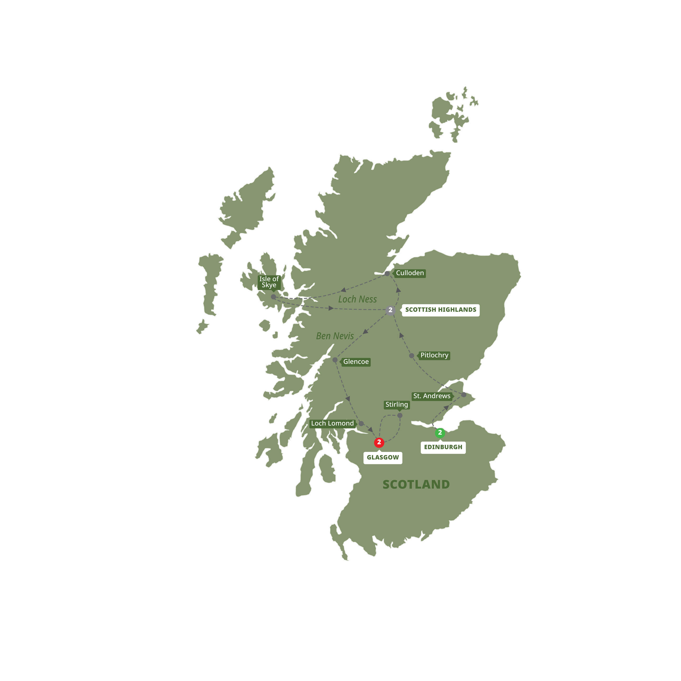 Best Scotland Guided Tour Map Winter 2025