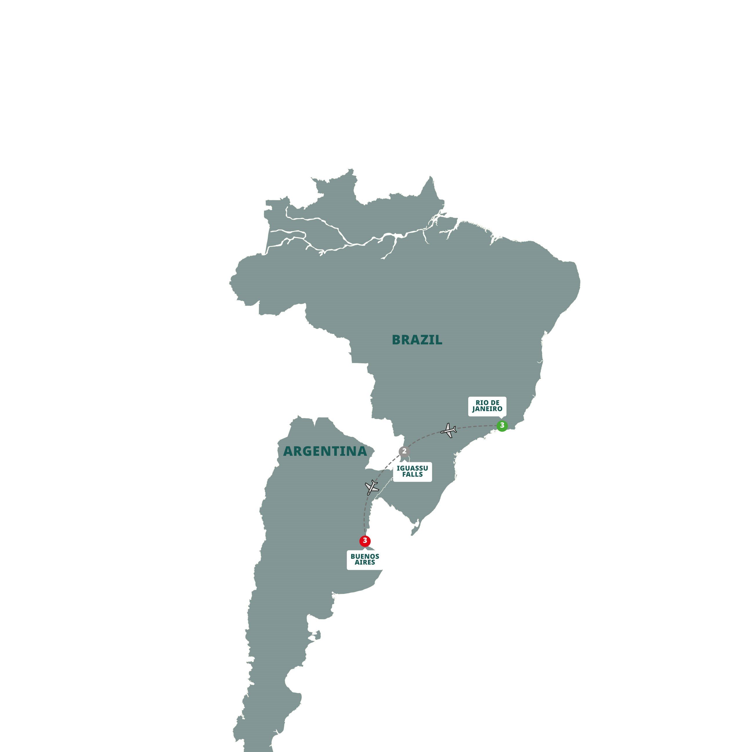 Impressions South America Guided Tour Map 2024