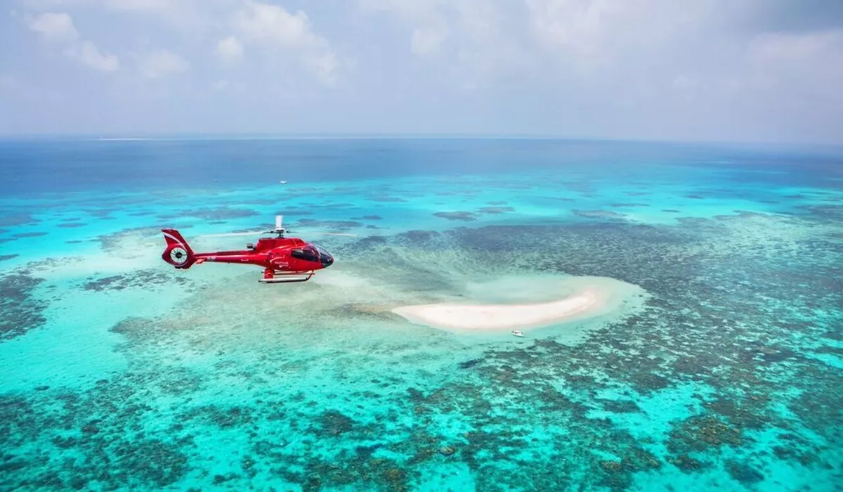 Scenic flight over Great Barrier Reef in Australia
