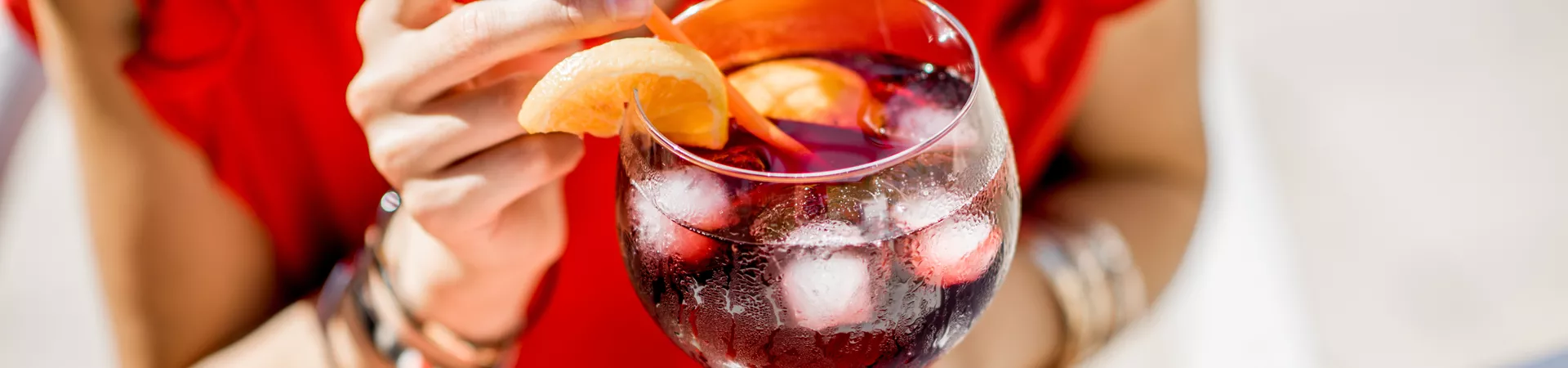 Woman With Glass Of Sangria Drink