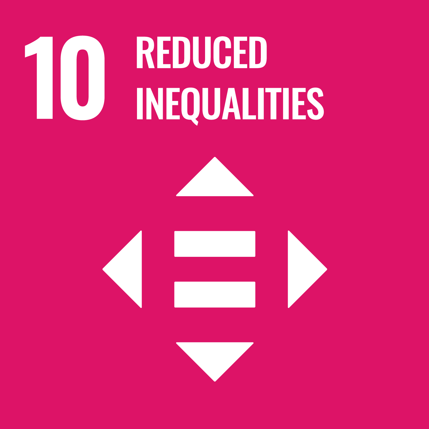 '10 Reduced Inequalities' against pink background