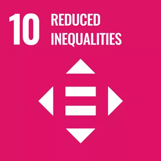 '10 Reduced Inequalities' against pink background