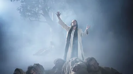 Actors playing scene of Oberammergau Passion Play