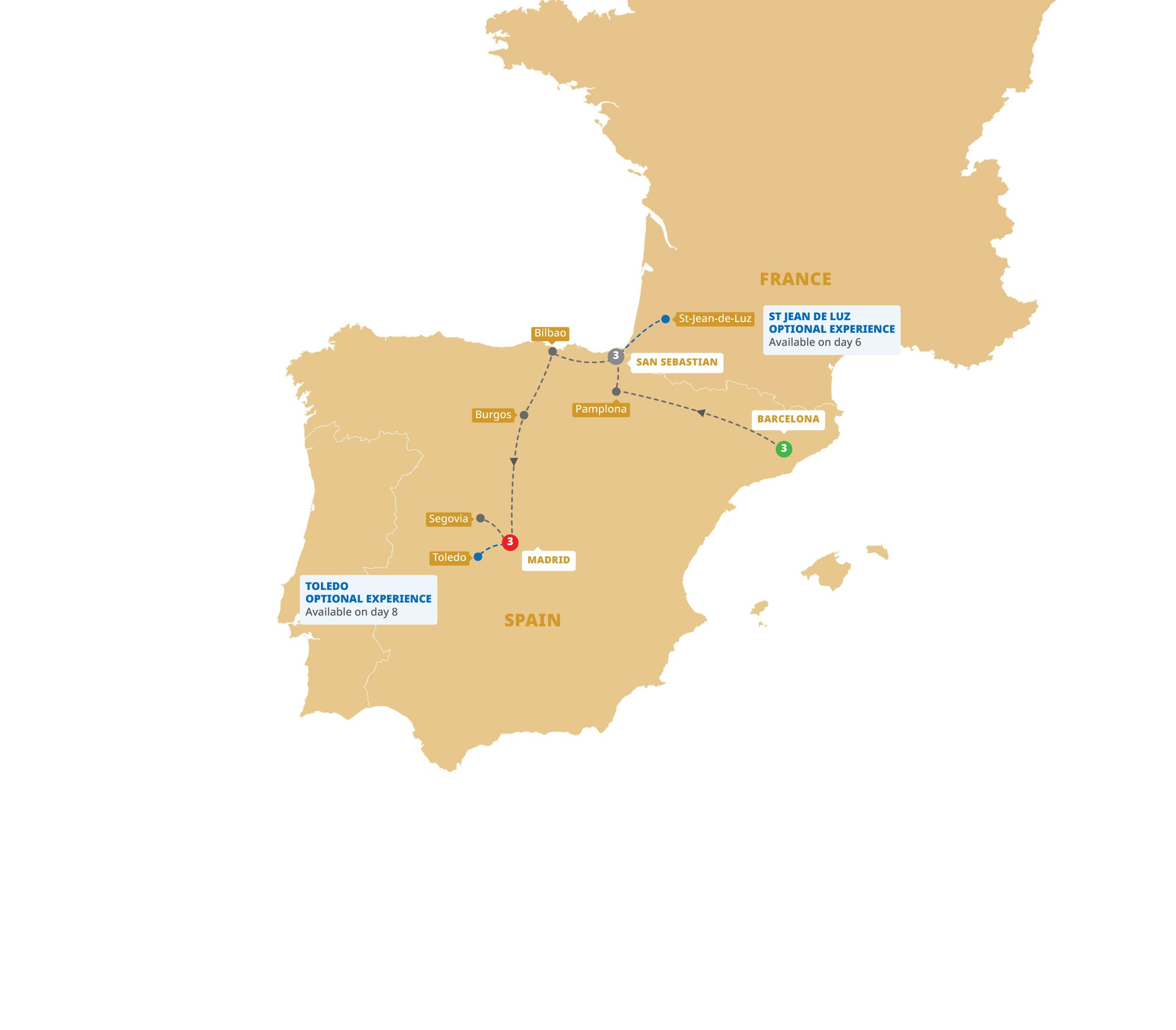 Map Easy Pace Spain Guided Tour E303 27
