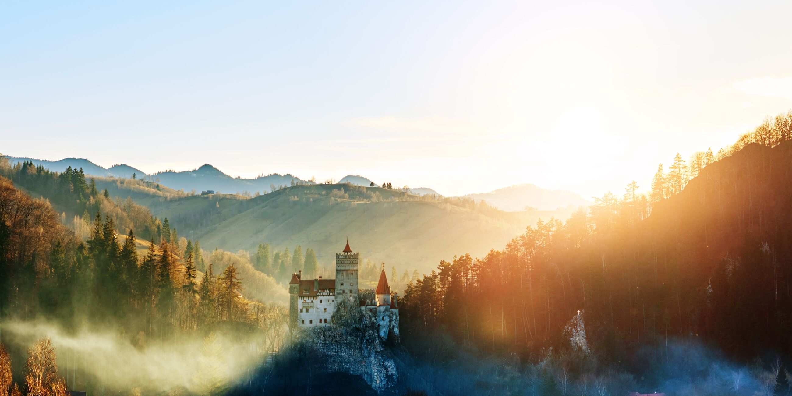 Bran Castle In The Sunset in Romania 