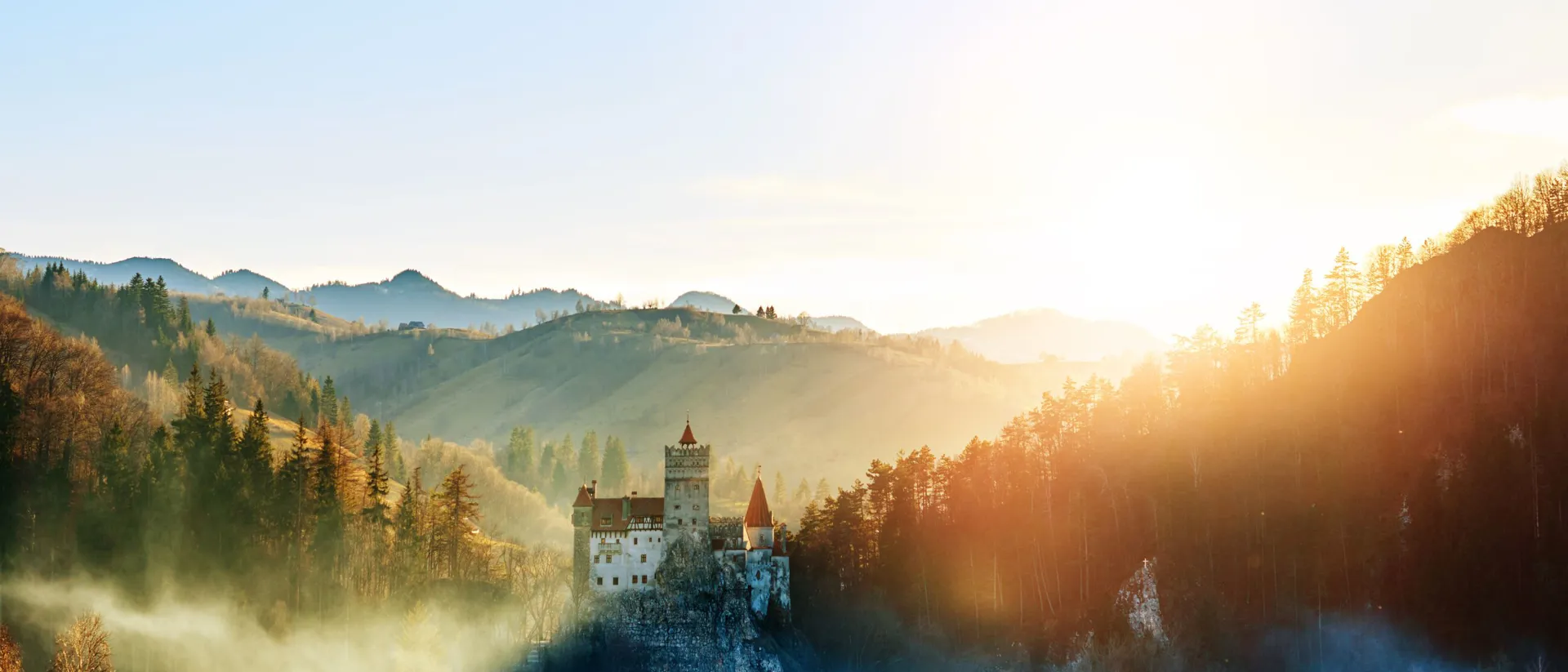 Bran Castle In The Sunset in Romania