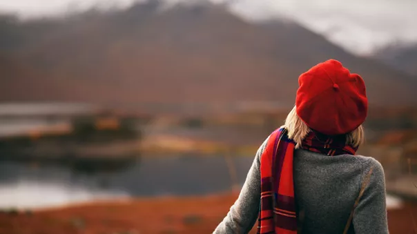 Woman enjoying retirement in Scotland Highlands
