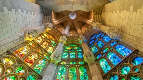 Large Sagrada Familia Of Barcelona In Spain Europe