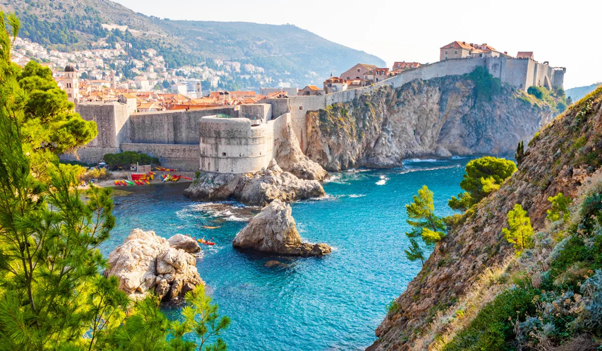 A scenic view of Dubrovnik and the Adriatic sea