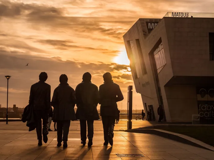 England Liverpool, The Beatles stylized photo at sunset