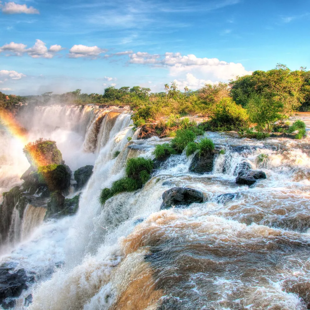 Waterfalls On Sunny Day, Iguazu, Argentina