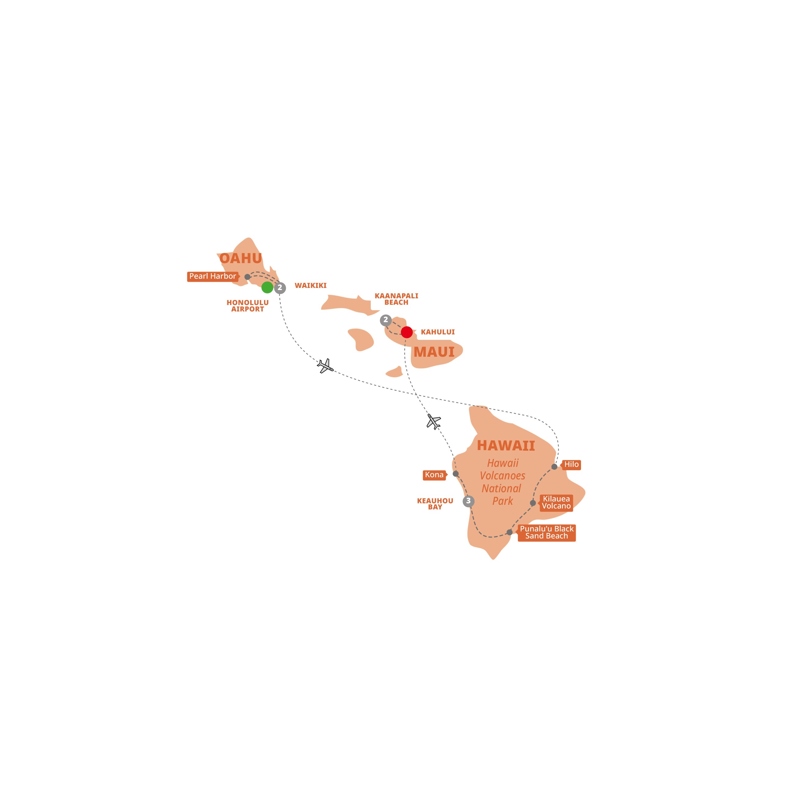 Hawaiian Explorer Guided Tour Map