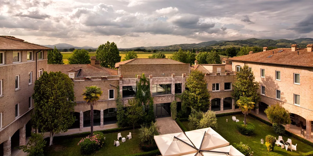 Aerial shot of Hotel Cenacolo, Italy