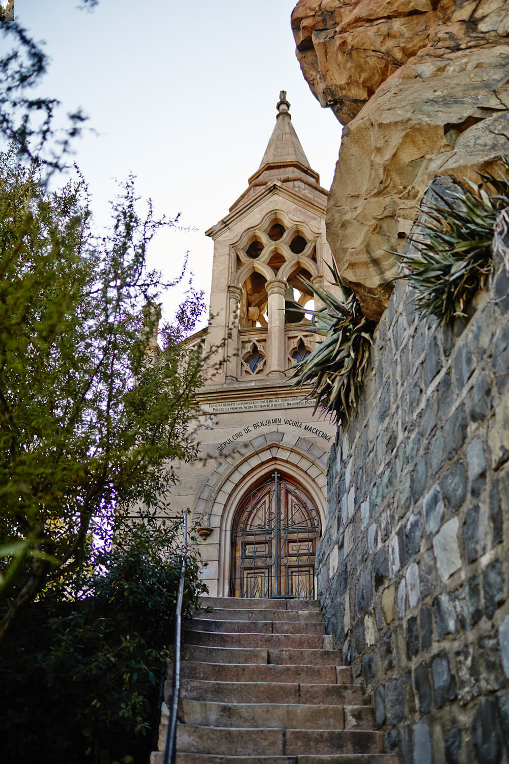Chape at Santa Lucia with a steeple and a clock tower