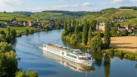 Trafalgar Cruise Ship on the River Seine, France