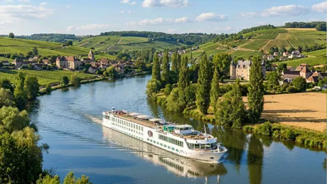 Trafalgar Cruise Ship on the River Seine, France