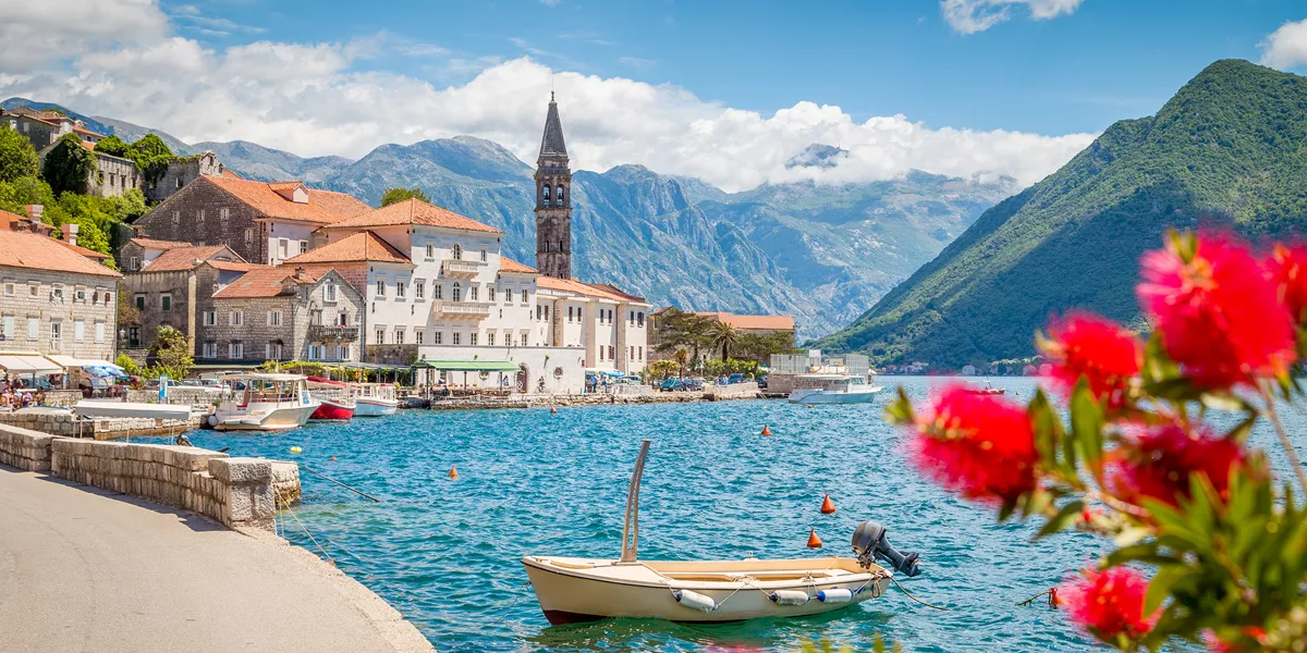 Historic Town Of Perast At Bay Of Kotor In Summer, Montenegro