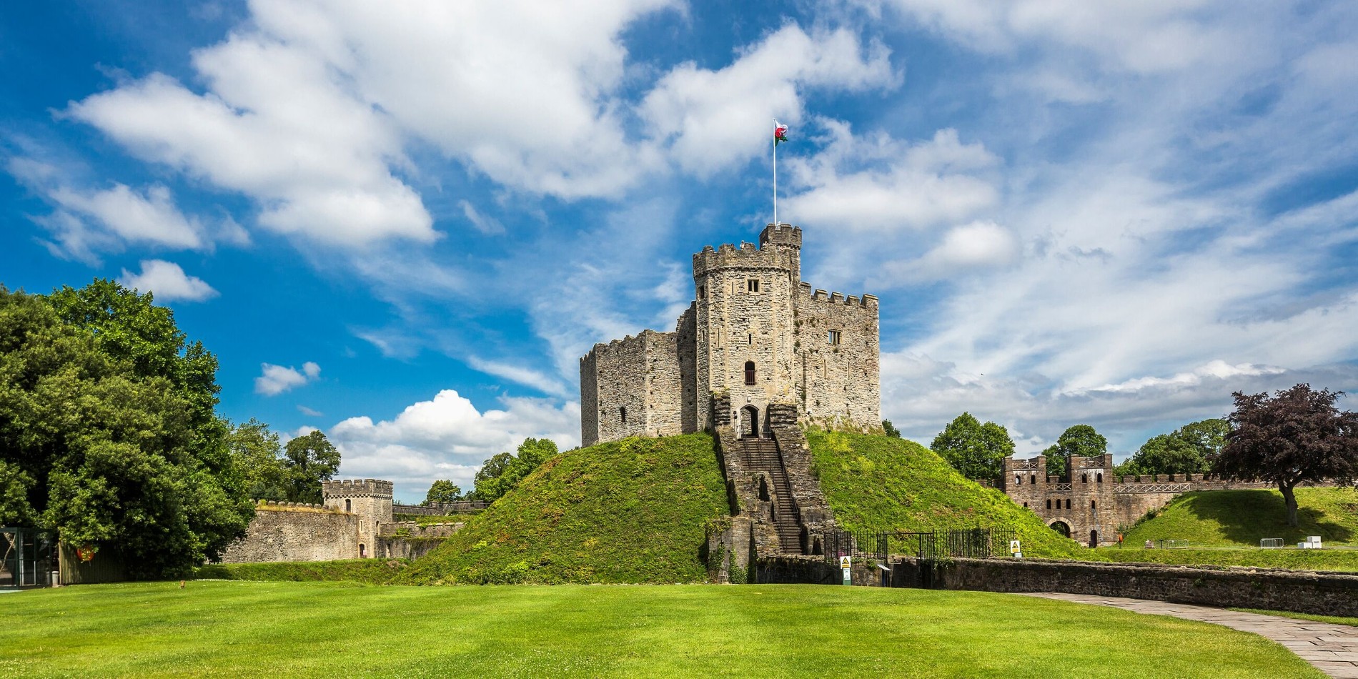 Cardiff Castle surrounded by nature, Wales
