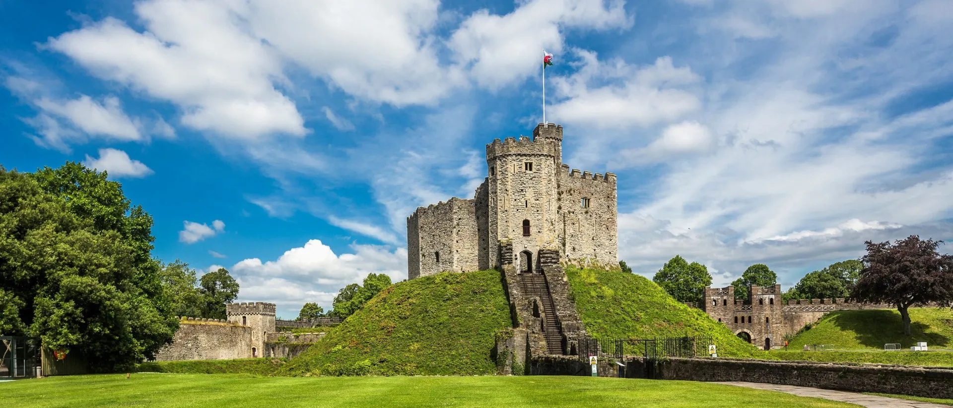 Cardiff Castle surrounded by nature, Wales