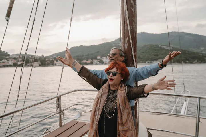 Trafalgar guests smiling on a ship in the Balkans
