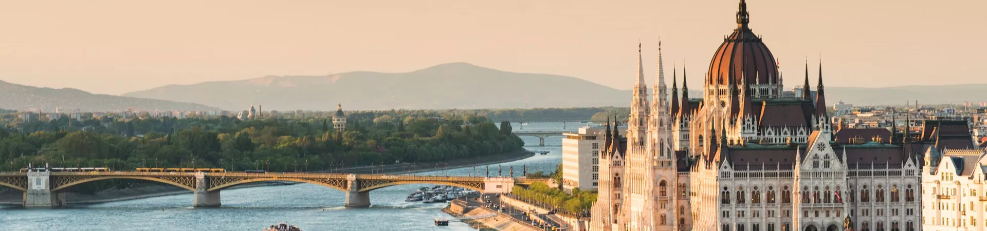 Budapest's impressive parliament building on the shores of the River Danube in Hungary
