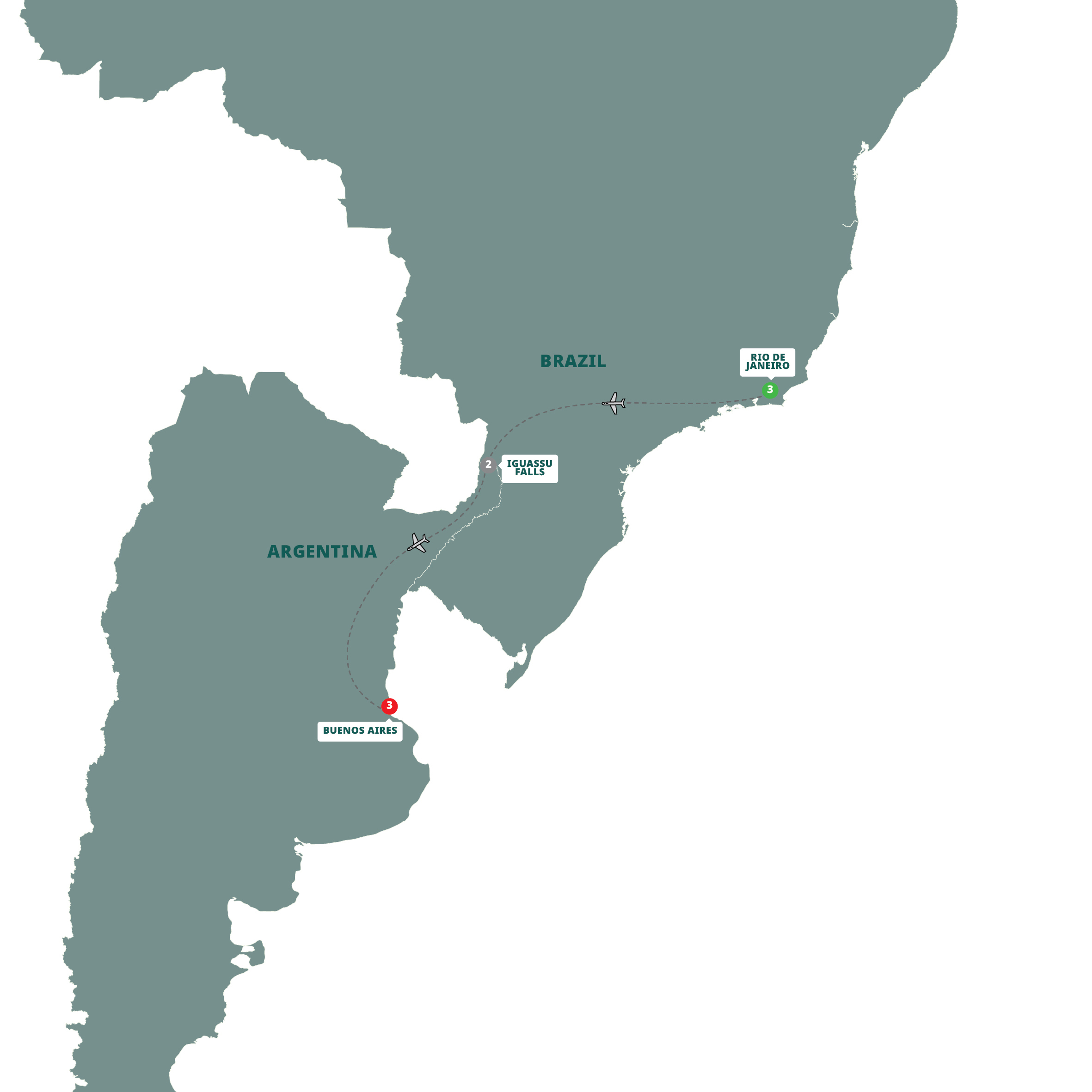 South America Samba Guided Tour Map VBAR